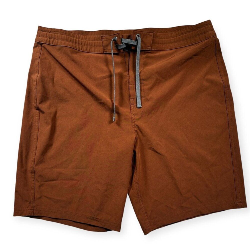 prAna Riveter Men's Swim Trunks Board Shorts Orange‎ Size 35 9" Inseam